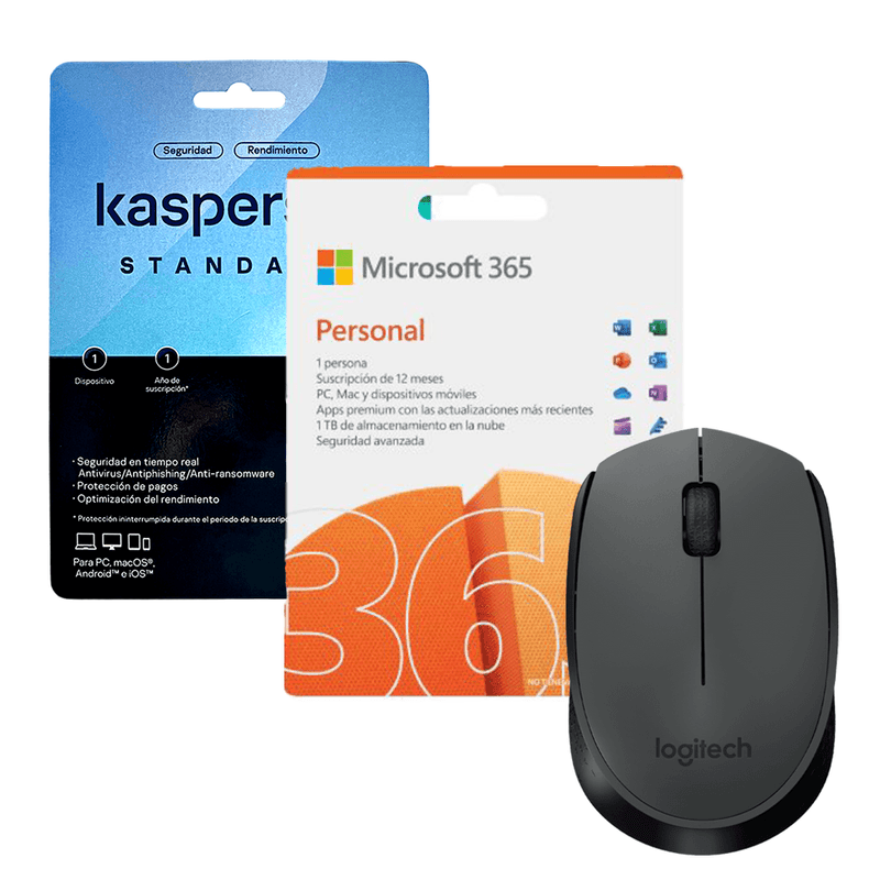 Microsoft 365 Personal + Kaspersky Standar + Mouse Logitech - MICROSOFT - Titan.com.pa - 500727962945