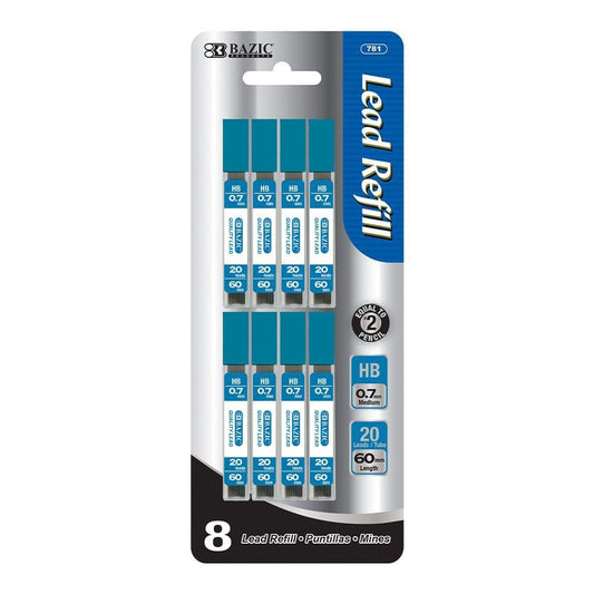 Minas de Grafito Bazic 8 Piezas 0.7 mm