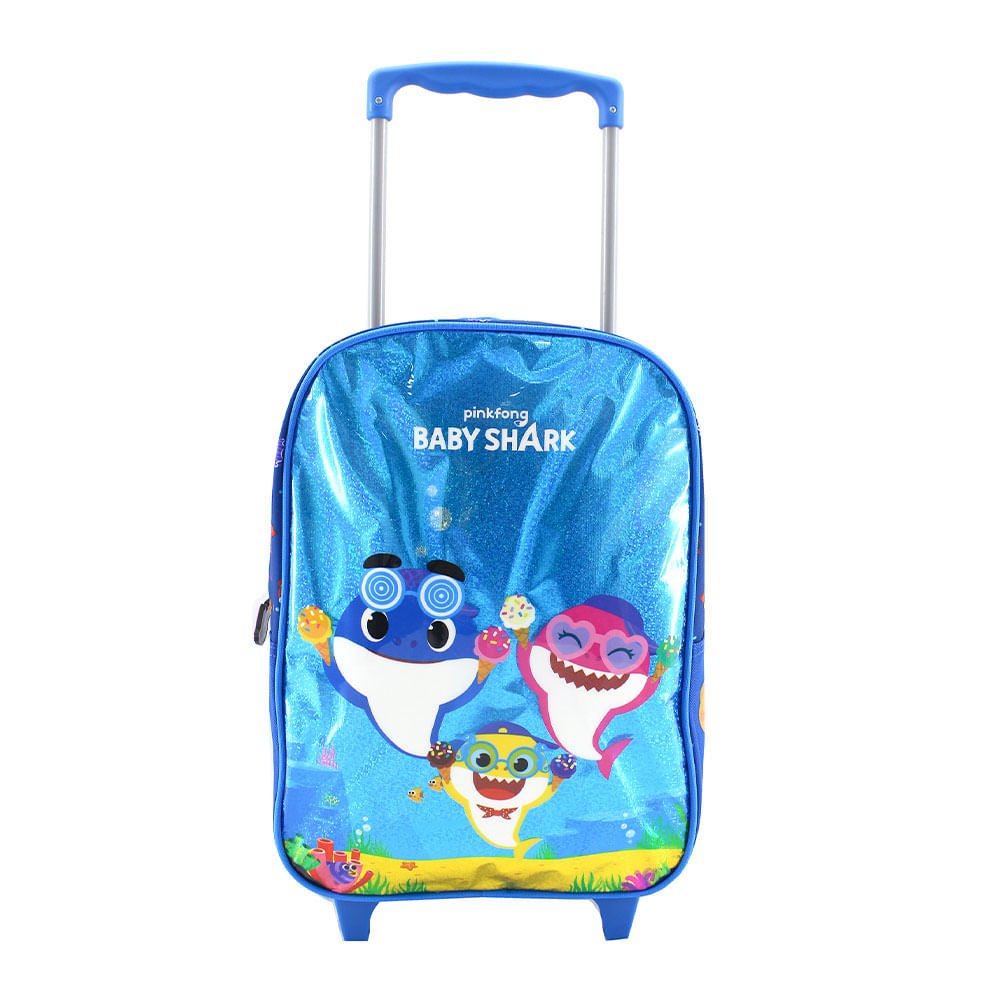Mochila Baby Shark Con Ruedas de 14"