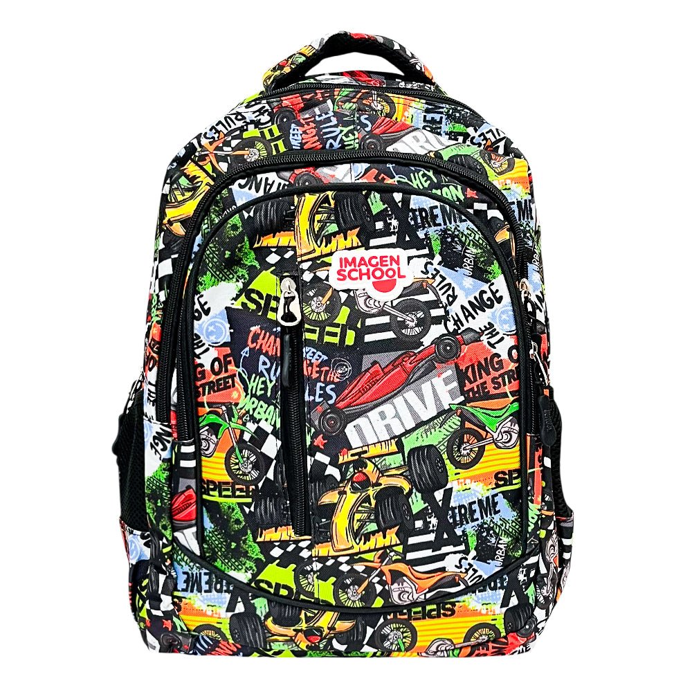 Mochila Escolar 17" Imagen School / Estampado Motociclista / Niño / Surtido - Imagen School - Titan.com.pa - 2100001353643