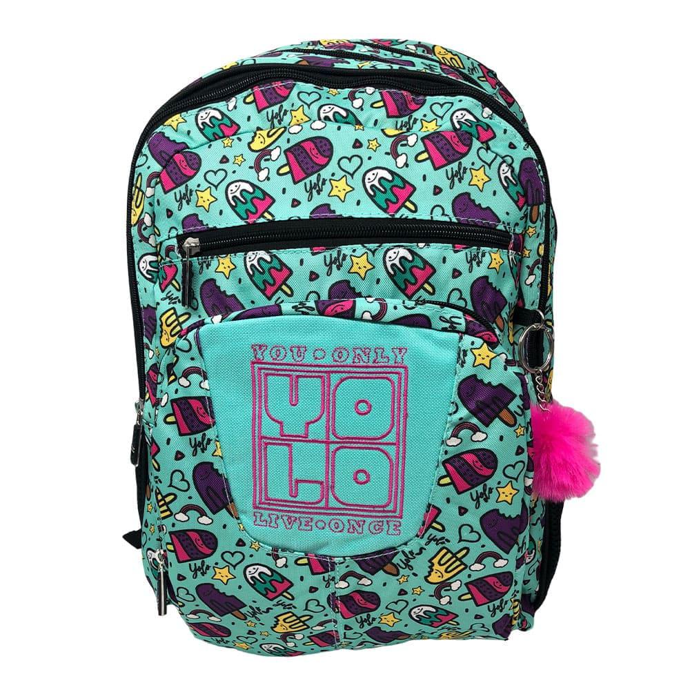 Mochila Yolo Estampada de 17" - Surtido