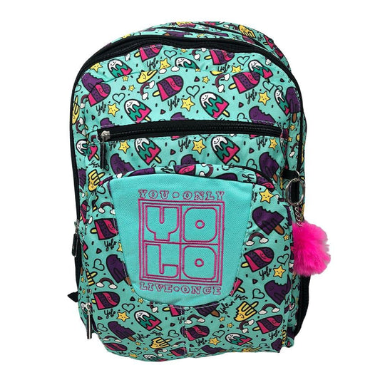 Mochila Yolo Estampada de 17" - Surtido