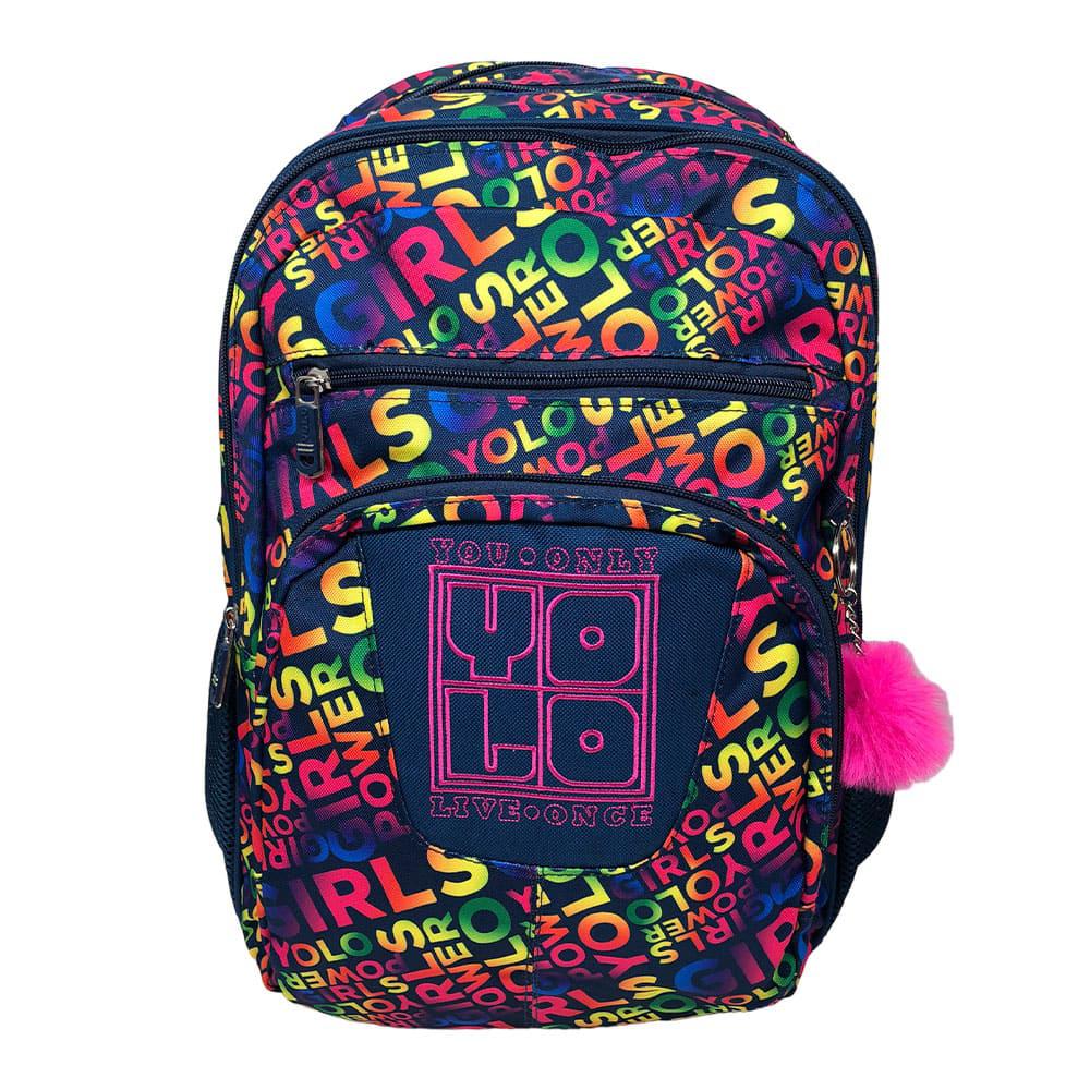 Mochila Yolo Estampada Power Girl de 17" - Surtido