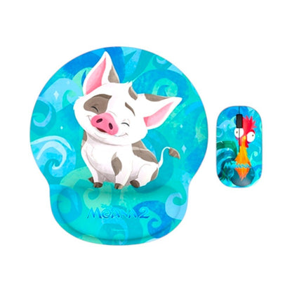 Mouse inalámbrico Moana 2 y alfombrilla temática Disney. Comodidad, precisión y diseño oceánico para tu escritorio. En Titán Panamá.