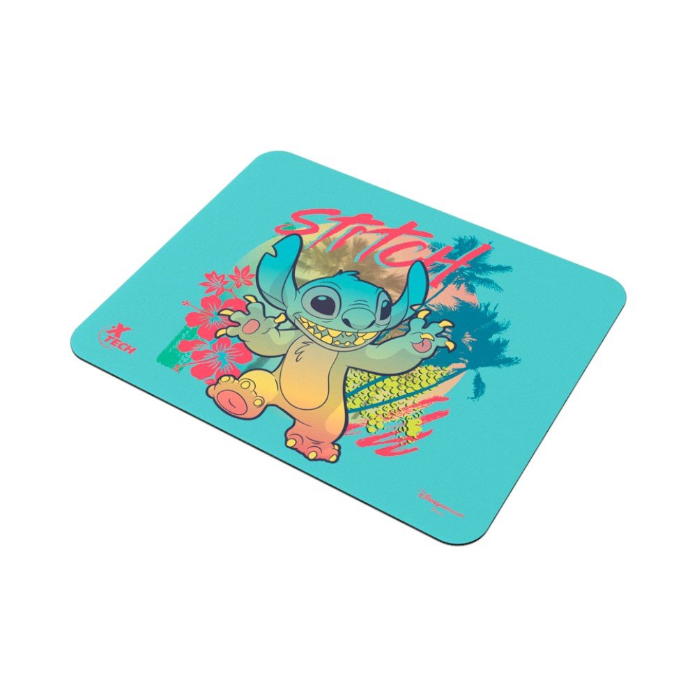 Mouse pad Xtech Stitch azul con superficie de tela y base antideslizante. Precisión, velocidad y diseño divertido para tu escritorio. En Titán Panamá.