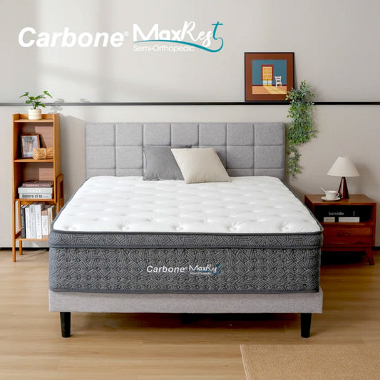 Colchón Full Carbone / Semi Ortopédico / Al Vacio Max Rest