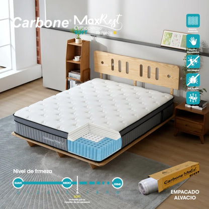 Colchón King Carbone / Ortopédico / Al Vacío Max Rest