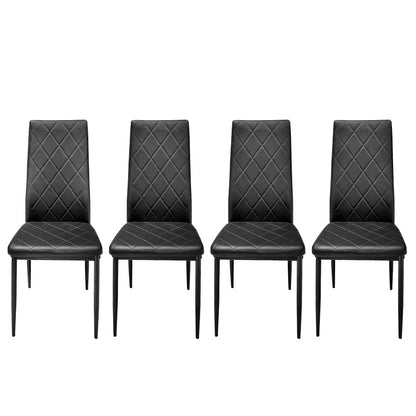 Comedor Elements Furniture / 4 Puestos de Metal / Con Vidrio Black