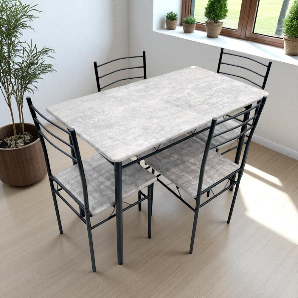 Comedor MDF 4 Puestos Elements Furniture - Marble Grey