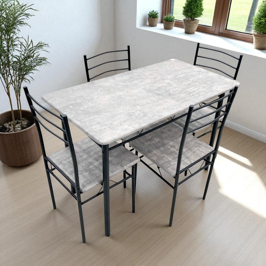 Comedor MDF 4 Puestos Elements Furniture - Marble Grey