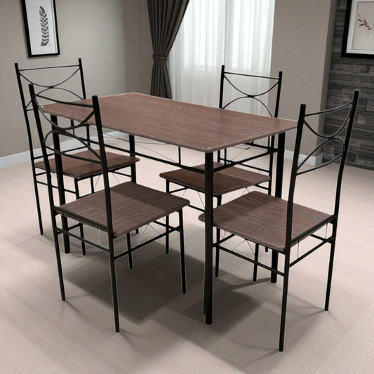 Comedor MDF 4 Puestos Elements Furniture - Wood Brown