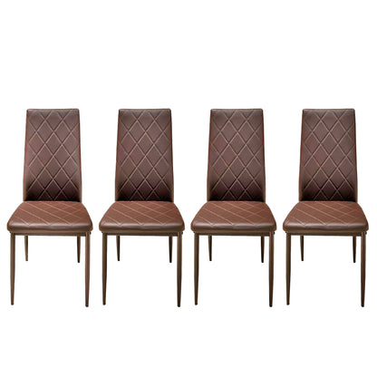 Comedor Elements Furniture 4 Puestos de Metal / Vidrio Chocolate