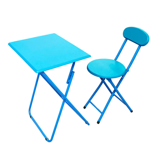 Mesa Con Silla Plegables Elements Furniture / MDF-Metal / Azul