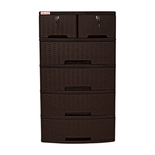Gavetero Plastimás de 5 Niveles / Con Llave / 6 Gavetas	/ Rattan Cafe
