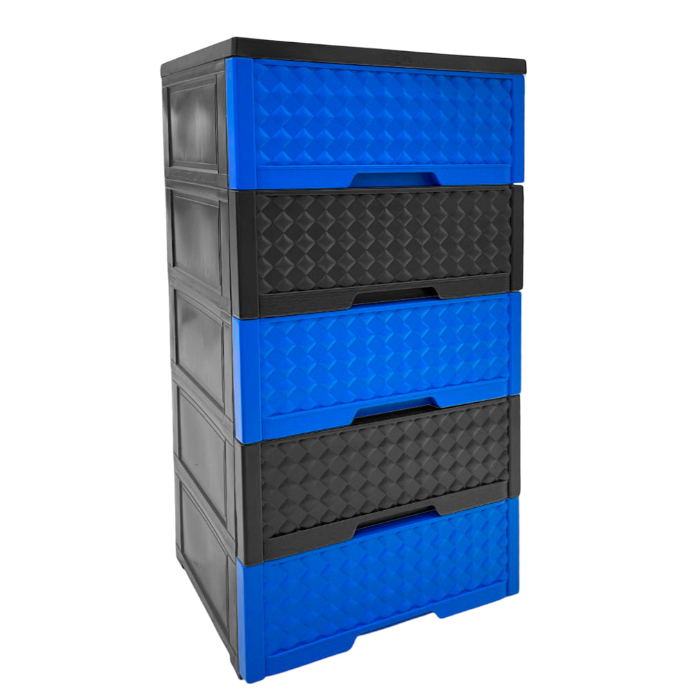 Gavetero Moderno Plastek 5 Gavetas / Plástico / Azul-Gris