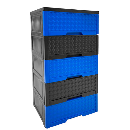 Gavetero Moderno Plastek 5 Gavetas / Plástico / Azul-Gris