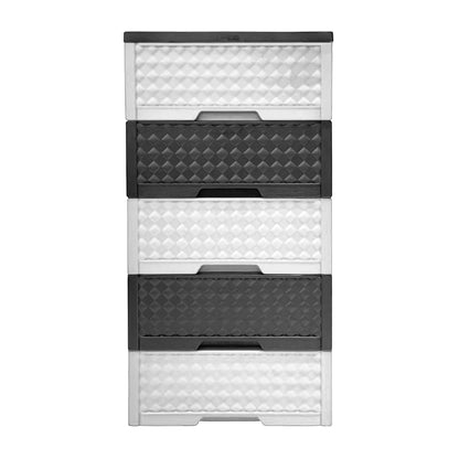 Gavetero Moderno Plastek 5 Gavetas / Plástico / Blanco-Gris