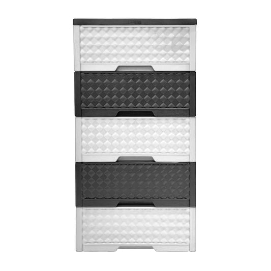 Gavetero Moderno Plastek 5 Gavetas / Plástico / Blanco-Gris