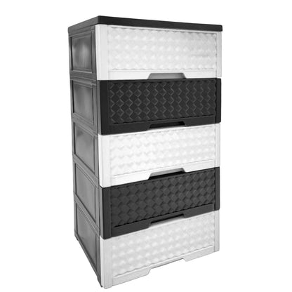Gavetero Moderno Plastek 5 Gavetas / Plástico / Blanco-Gris