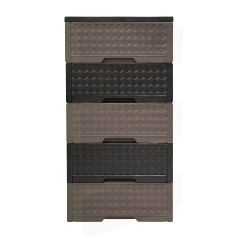 Gavetero Moderno Plastek 5 Gavetas / Plástico / Cafe Combinado