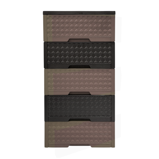 Gavetero Moderno Plastek 5 Gavetas / Plástico / Cafe Combinado