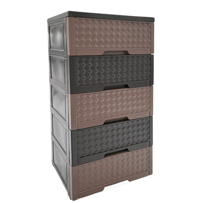 Gavetero Moderno Plastek 5 Gavetas / Plástico / Cafe Combinado