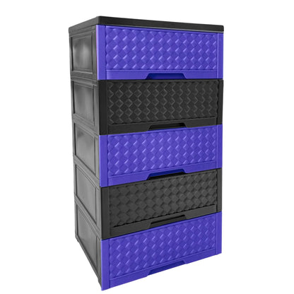 Gavetero Moderno Plastek 5 Gavetas / Plástico / Morado-Gris