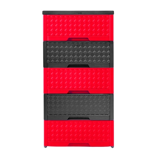 Gavetero Moderno Plastek 5 Gavetas / Plástico / Rojo-Gris