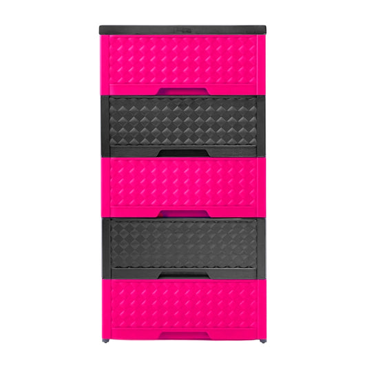 Gavetero Moderno Plastek 5 Gavetas / Plástico / Rosado-Gris