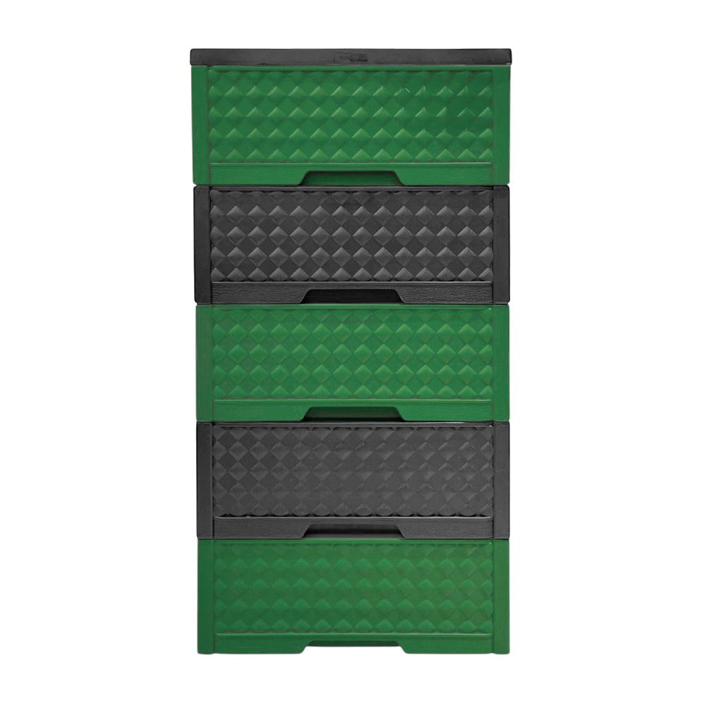 Gavetero Moderno Plastek 5 Gavetas / Plástico / Verde-Gris