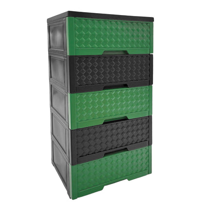 Gavetero Moderno Plastek 5 Gavetas / Plástico / Verde-Gris