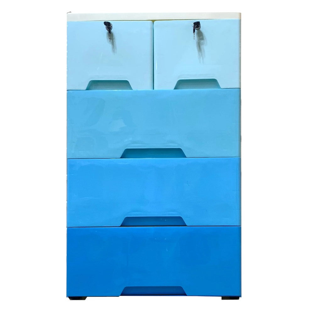 Gavetero de Plástico / Elements Furniture / 4 Niveles / Azul