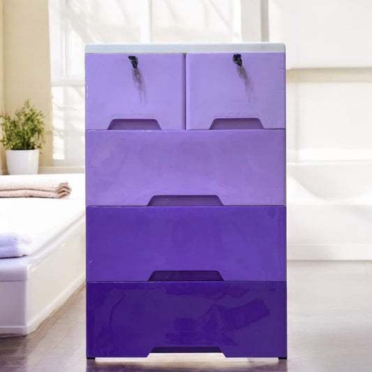 Gavetero de Plástico Elements Furniture 4 Niveles / 5 Gavetas / Morado