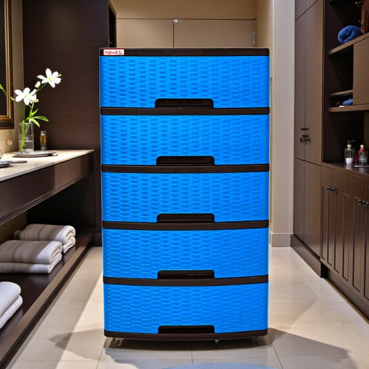 Gavetero Tipo Rattan Plastimas de 5 Niveles 5 Gavetas