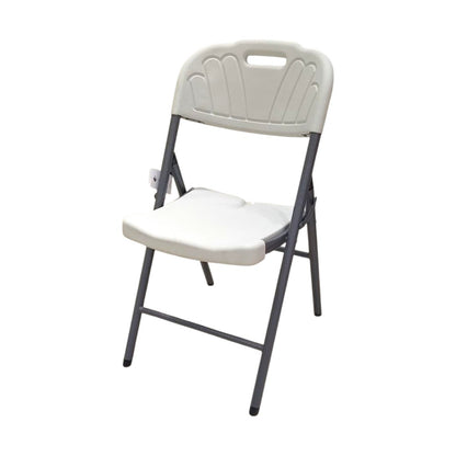 Silla Plástica Plegable Blanca con Estructura Metálica | Titán Panamá