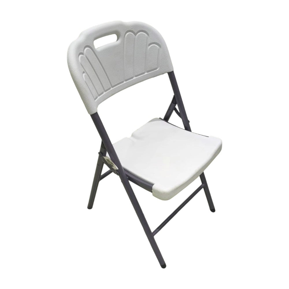Silla Plástica Plegable Blanca con Estructura Metálica | Titán Panamá