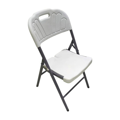 Silla Plástica Plegable Blanca con Estructura Metálica | Titán Panamá