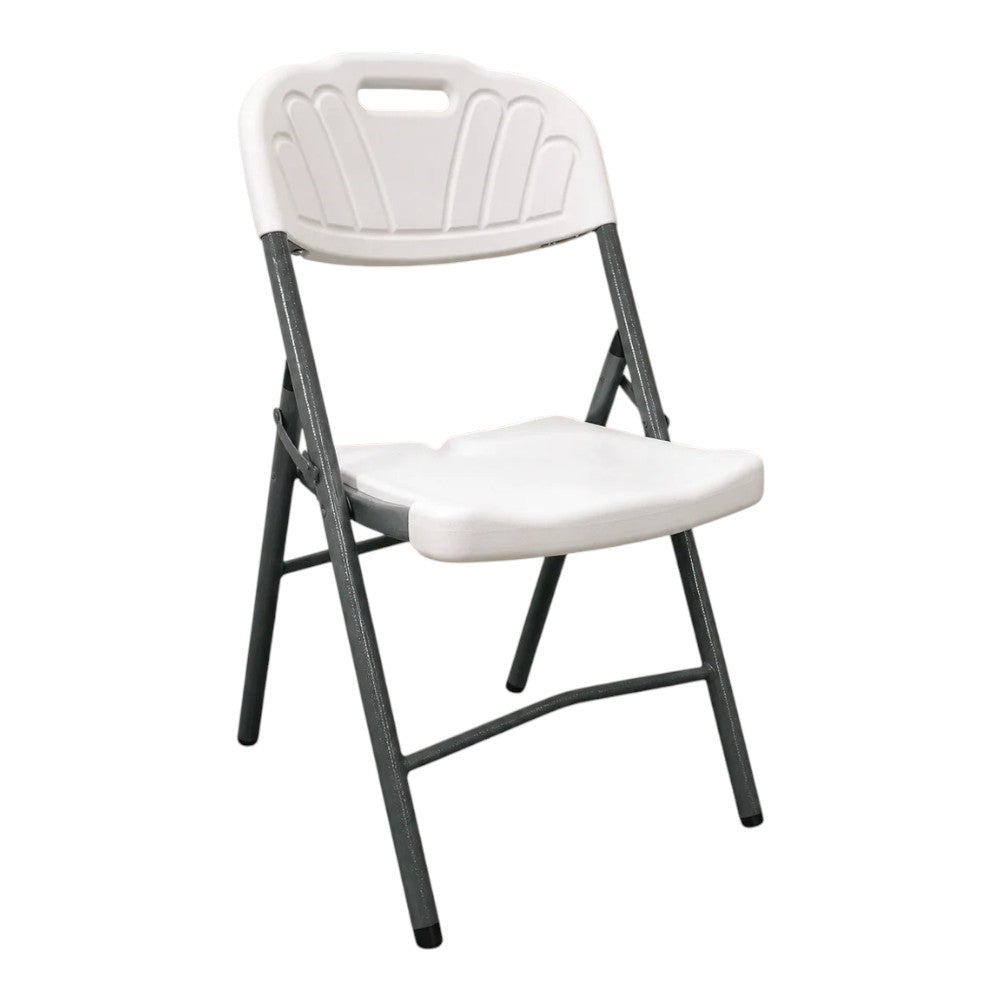 Silla Plástica Plegable Blanca con Estructura Metálica | Titán Panamá