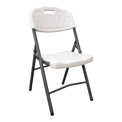 Silla Plástica Plegable Blanca con Estructura Metálica | Titán Panamá