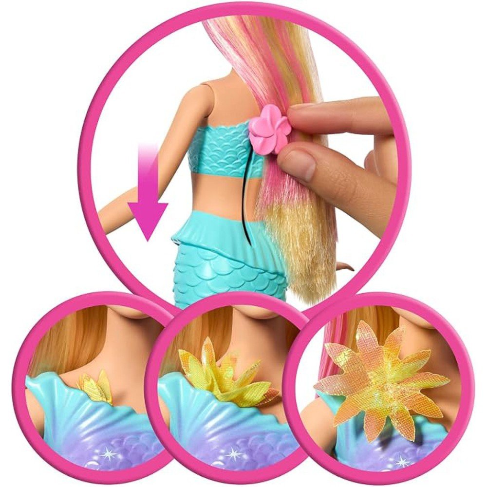 Muñeca Barbie Mermaid Magic Flowers con accesorios