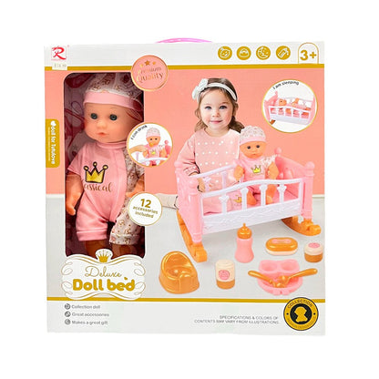 Muñeca Bebé 12" con Cama / Ronlong - Ronlong - Titan.com.pa - 2100000457953