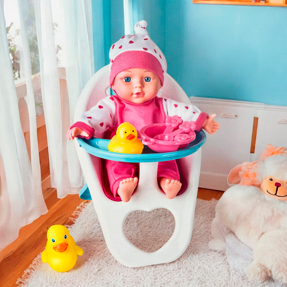 Muñeca Bebé 30CM C/Silla De Comer - LUNABEBE - Titan.com.pa - 2100000980888