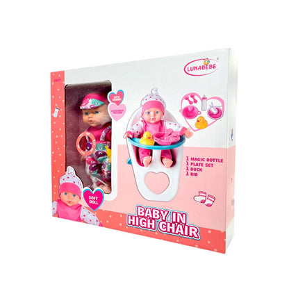 Muñeca Bebé 30CM C/Silla De Comer - LUNABEBE - Titan.com.pa - 2100000980888