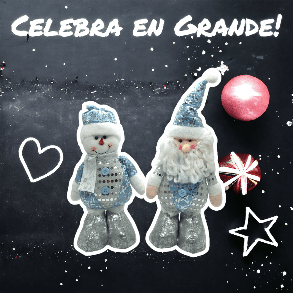 Muñeco de Pie Miro Christmas 33 Cm Celeste/Plateado Surtido