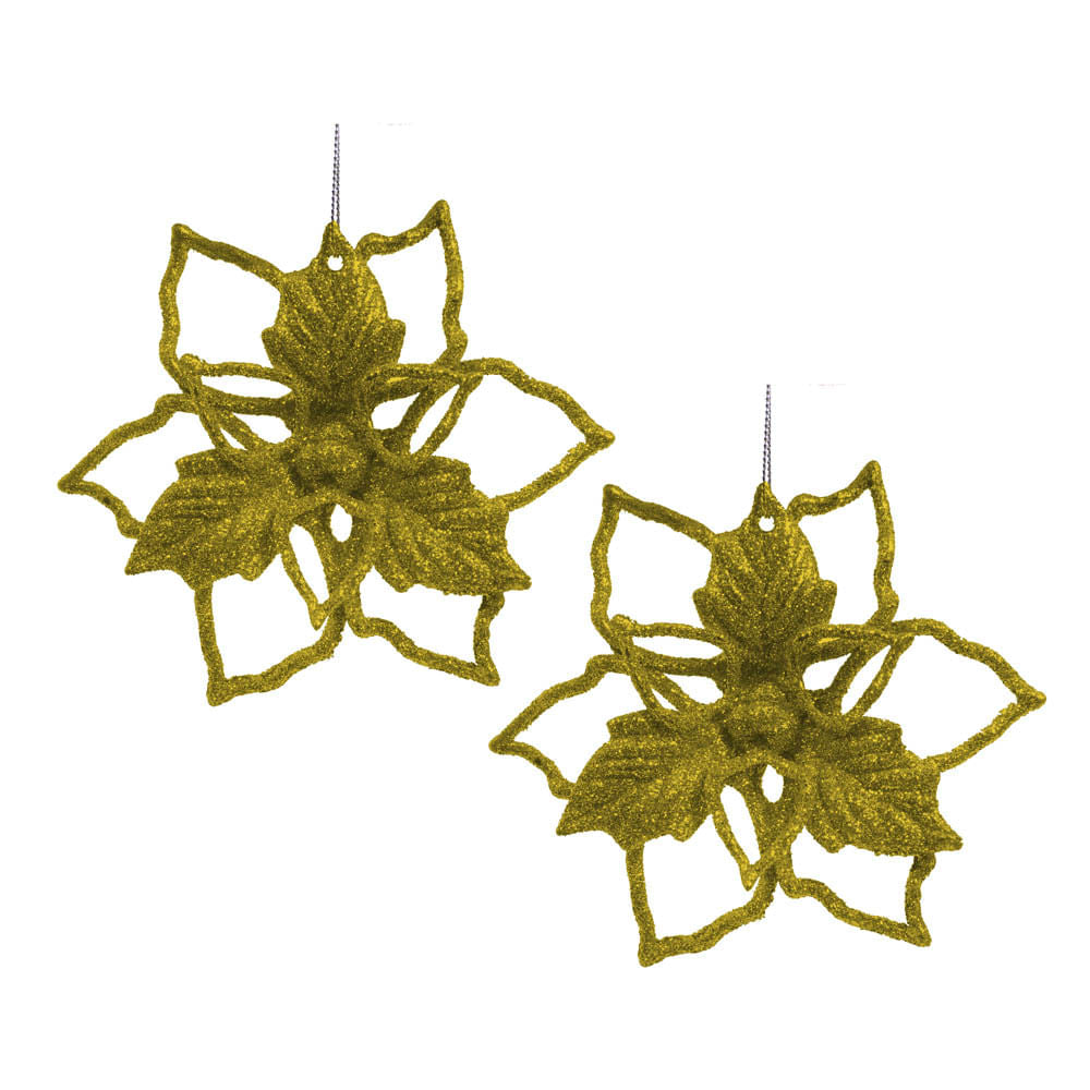 Adorno de Navidad Miró Christmas Flor 2 Piezas