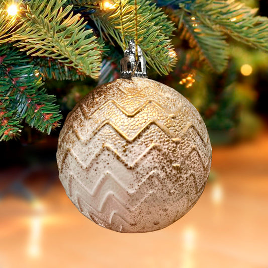 Bolas Navideñas Christmas Elegance 6Cm / 3 Piezas / Dorado-Blanco