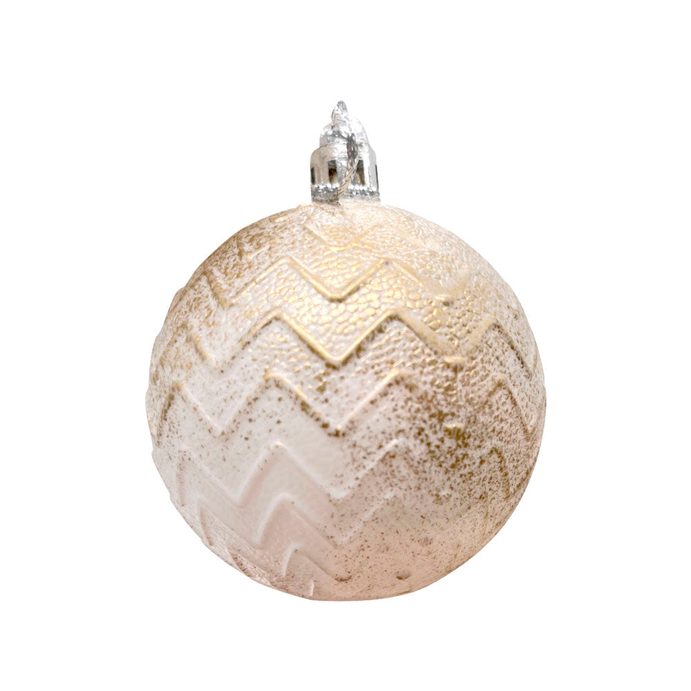Bolas Navideñas Christmas Elegance 6Cm / 3 Piezas / Dorado-Blanco