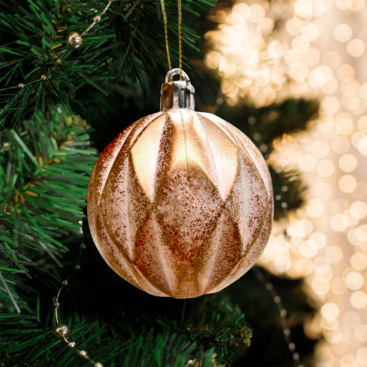 Bolas Navideñas Christmas Elegance de 6Cm / 3 Piezas / Dorado-Blanco