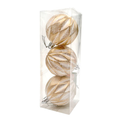Bolas Navideñas Christmas Elegance de 6Cm / 3 Piezas / Dorado-Blanco