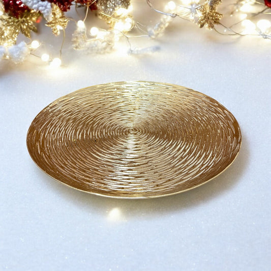 Plato Redondo Decorativo 30 Cm Dorado